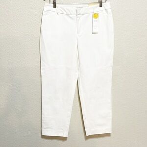 Charter Club NWT Bright White Newport Slim Leg Crop Casual Pants Size 6